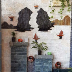 Đá răng lược trắng trong thiết kế tranh đá