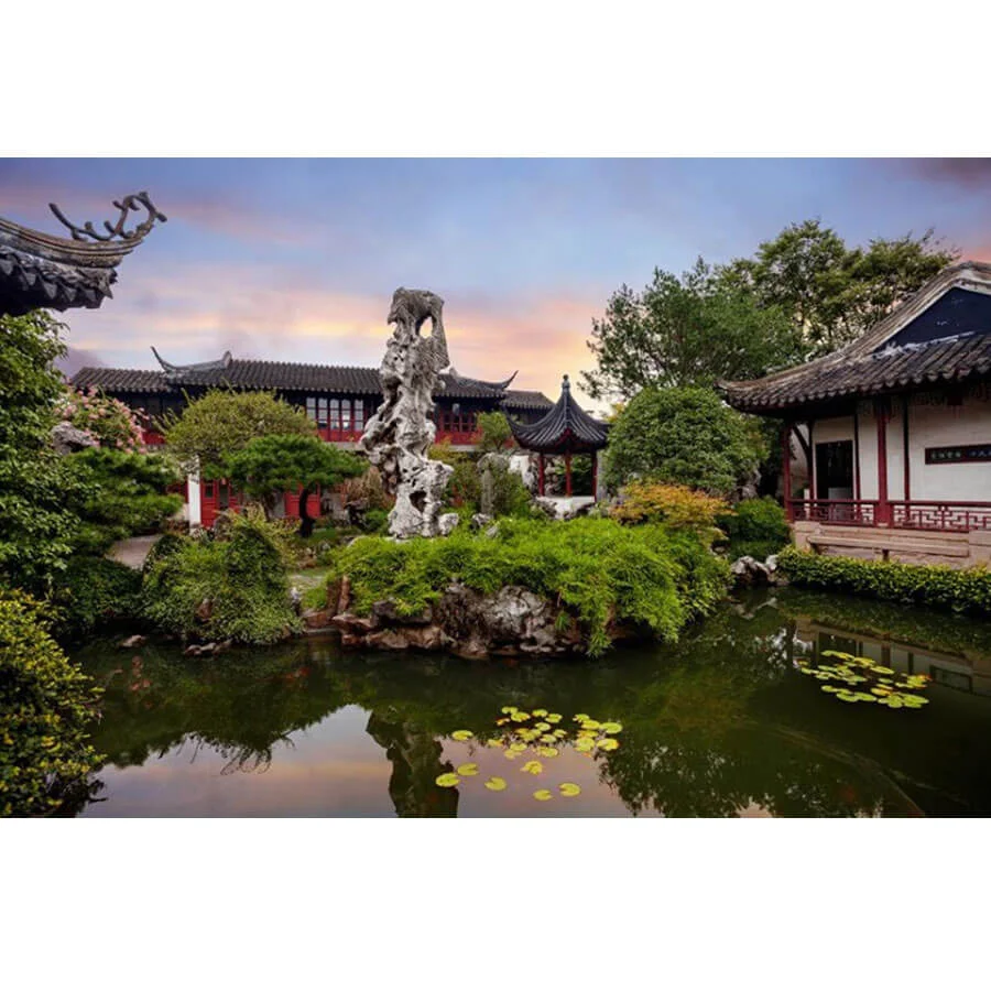 Tiểu cảnh Bonsai kết hợp với hồ nước phong cách Trung Quốc Tiểu cảnh Bonsai kết hợp với hồ nước phong cách Trung Quốc