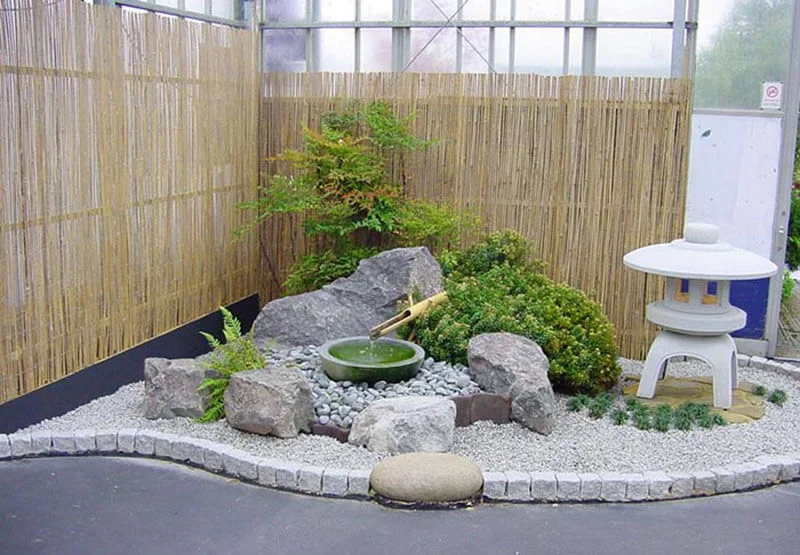 Đá cuội trang trí tiểu cảnh sân vườn kiểu Nhật