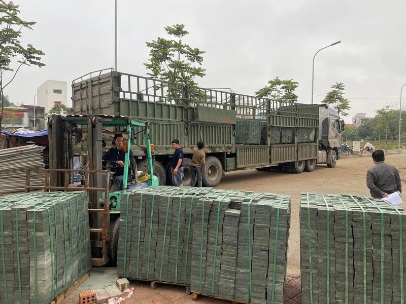 Đá xanh rêu công trình hạ tầng nhà ở xã hội khu dân cư Vũ Phúc